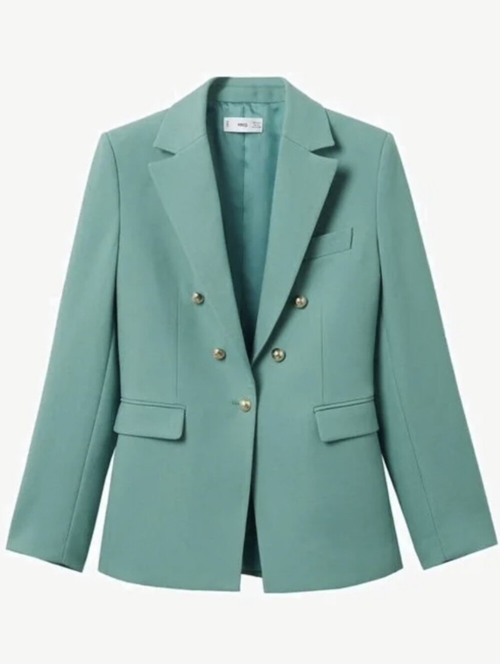 NWT Mango Double-Breasted Mint Green Blazer - Picture 4 of 12